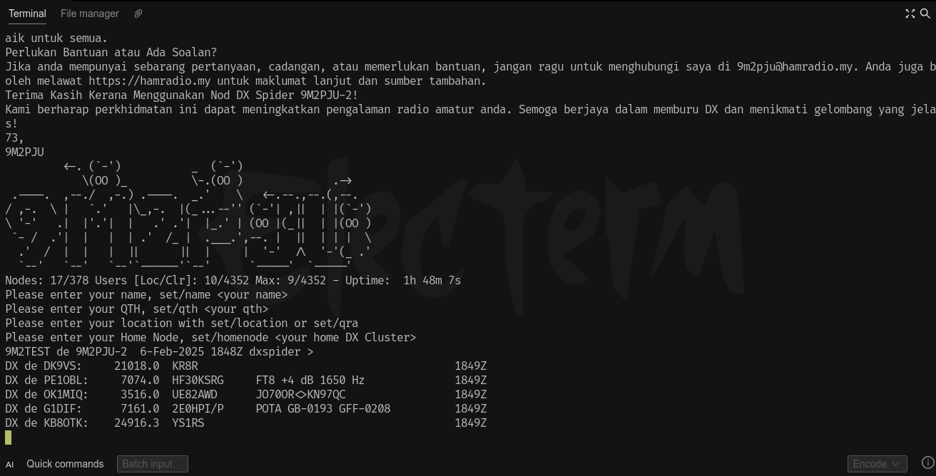 9M2PJU-2 DX Cluster