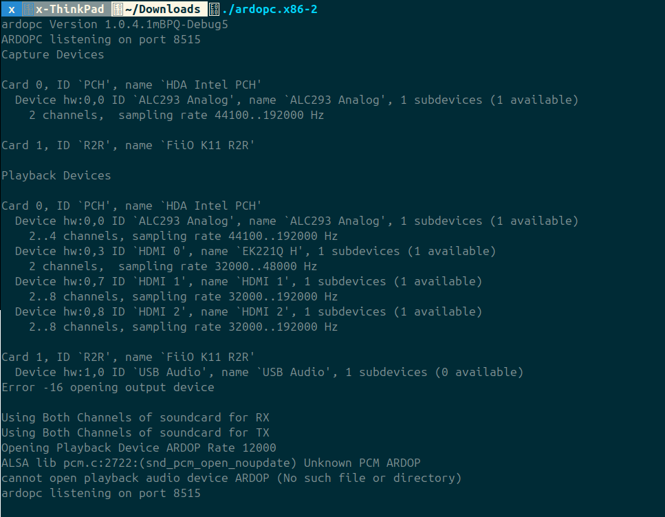 ARDOPC CLI