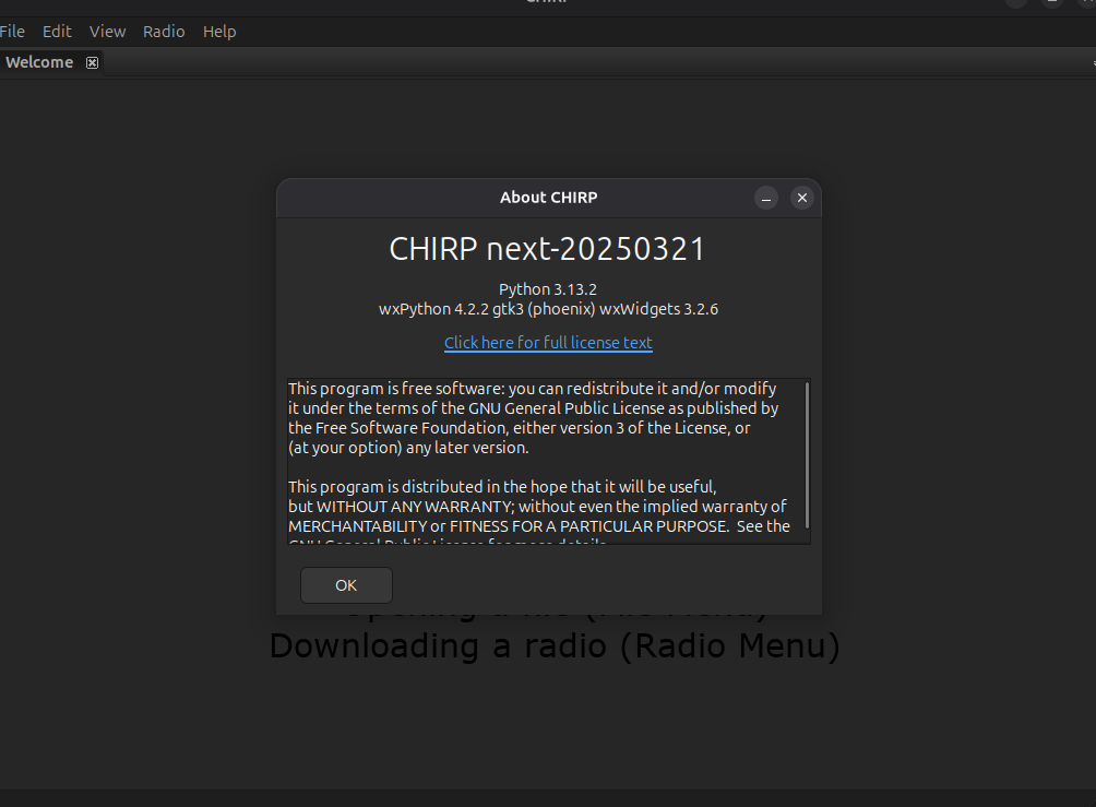 CHIRP on Ubuntu