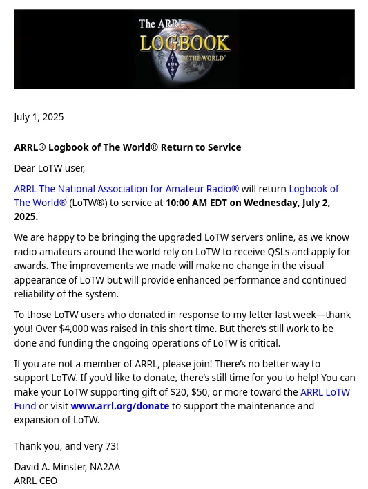 arrl lotw notice