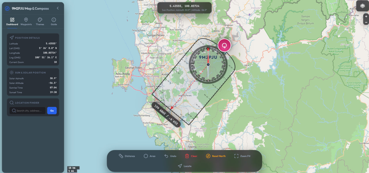 9M2PJU Map and Compass