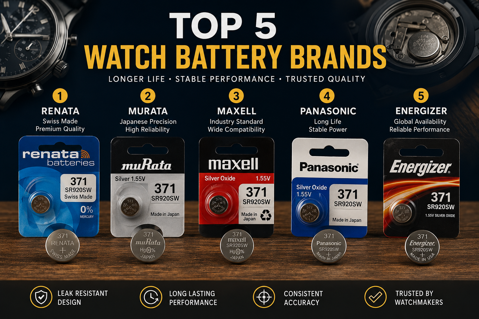 Top 5 Best Watch Battery Brands