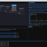 Tiny RF Simulator C++20 and Dear ImGui interface showing modular RF component cascade with real-time spectrum probing