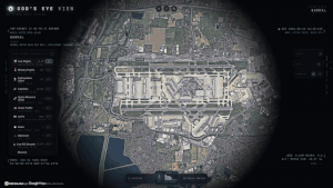 Airport ground traffic in Google Photorealistic 3D: live aircraft taxiing with trails on a 3D apron in God's Eye View